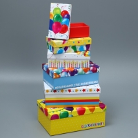 Набор коробок 10 в 1, упаковка подарочная, «С днём рождения», 12 х 7 х 4 - 32.5 х 20 х 12.5 см Набор коробок 10 в 1, упаковка подарочная, «С днём рождения», 12 х 7 х 4 - 32.5 х 20 х 12.5 см