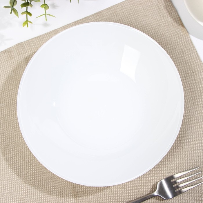 Тарелка cуповая &laquo;Зефир&raquo;, d=20.8 см, цвет белый