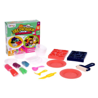 Набор для игры с пластилином &laquo;Зверюшки-печенюшки&raquo;, 5 баночек с пластилином