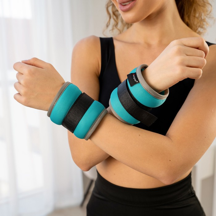 Утяжелители неопреновые ONLYTOP, 2 шт. х 0,5 кг, цвет мятный