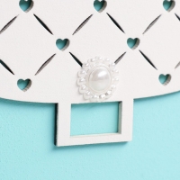 Кашпо деревянное 15,5х10х12 см "Сумочка", тиффани пастель-серебро Кашпо деревянное 15,5х10х12 см "Сумочка", тиффани пастель-серебро