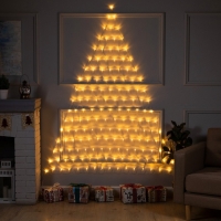 Гирлянда &laquo;Сеть-ёлка&raquo; 2 &times; 2 м, IP20, тёмная нить, 152 LED, свечение тёплое белое, 8 режимов, 220 В