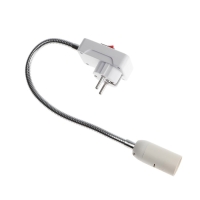 Переходник Ecola, вилка/патрон Е14, 395 &times; 45 мм, с выключателем, белый