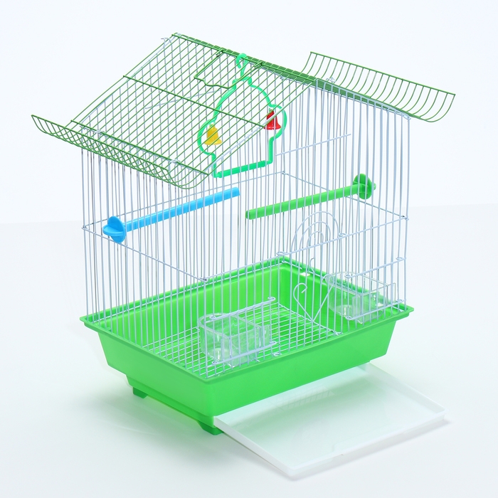 Клетка для птиц укомплектованная Bd-1/1d, 30 х 23 х 39 см, зелёная (фасовка 12 шт) Клетка для птиц укомплектованная Bd-1/1d, 30 х 23 х 39 см, зелёная (фасовка 12 шт)