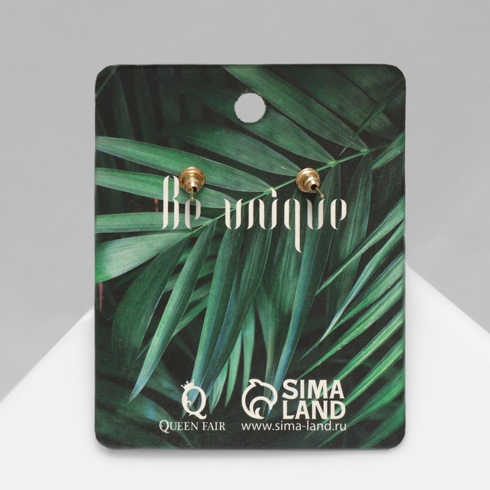 Серьги со стразами «Ажур» дуэт, цвет изумрудный в золоте Серьги со стразами «Ажур» дуэт, цвет изумрудный в золоте