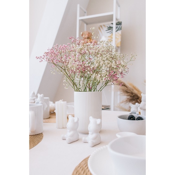 Набор для специй Доляна &laquo;Стильный мишка&raquo;, 2 предмета: солонка 30 мл, перечница 30 мл, цвет белый