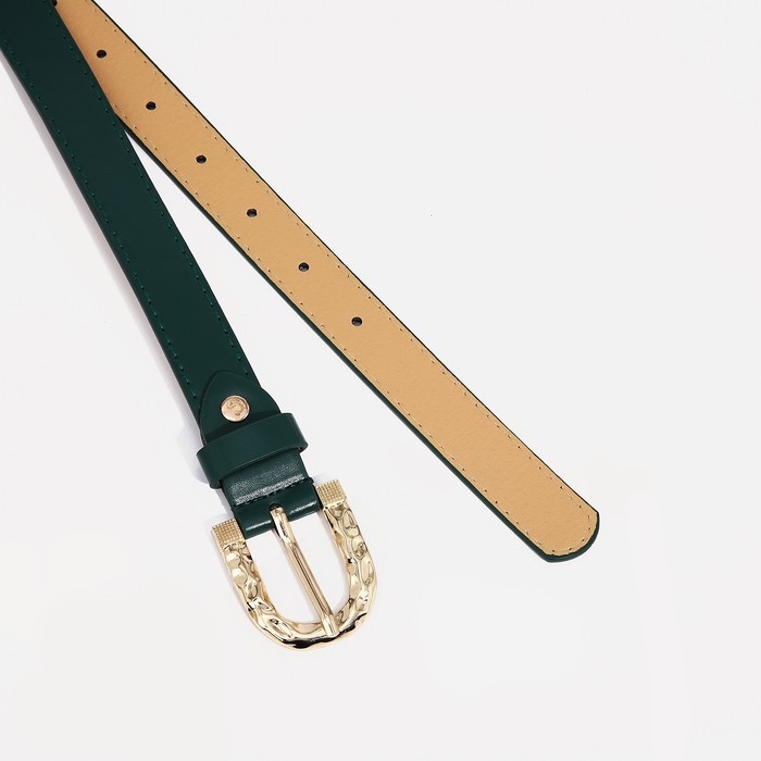 Ремень женский, ширина 2,2 см, винт, пряжка металл, цвет зелёный