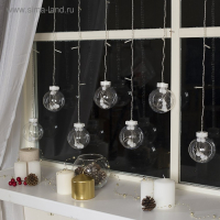 Гирлянда &laquo;Бахрома&raquo; 2.4 &times; 0.7 м с насадками &laquo;Шарики&raquo;, IP20, прозрачная нить, 108 LED, свечение синее, 8 режимов, 220 В