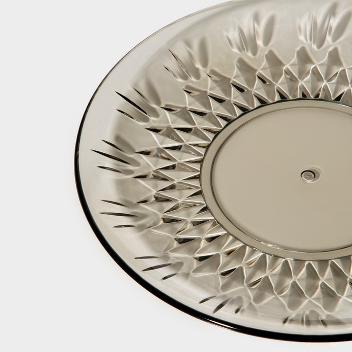 Тарелка &laquo;Грани&raquo;, d=20 см, цвет коричневый