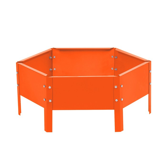 Клумба оцинкованная, d = 60 см, h = 15 см, оранжевая, Greengo