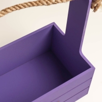 Ящик - кашпо деревянный 25х15х30 "1 сентября" фиолетовый Ящик - кашпо деревянный 25х15х30 "1 сентября" фиолетовый