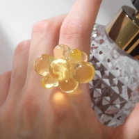 Кольцо &laquo;Молекулы&raquo;, цвет жёлтый, 17 размер