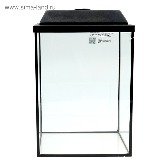 Аквариум "Колонна" с крышкой, 36 литров, 32 х 25 х 45/50,5 см, чёрный