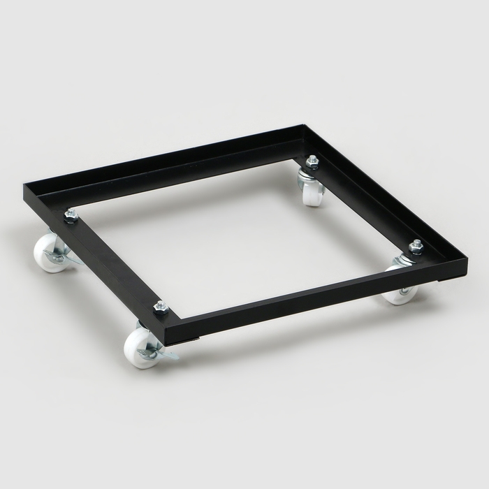 Корзина-накопитель складная, на колесах, 1 полка, 40&times;40&times;80 см, цвет чёрный