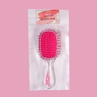 Расчёска массажная, широкая, 6 &times; 18 см, цвет розовый