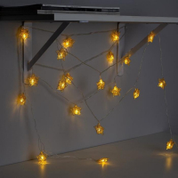 Гирлянда &laquo;Нить&raquo; 4 м с насадками &laquo;Звезда проволока&raquo;, IP20, прозрачная нить, 20 LED, свечение тёплое белое, 8 режимов, 220 В
