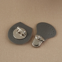 Застёжка для сумки, пришивная, 6 &times; 4 см, цвет серый/серебряный