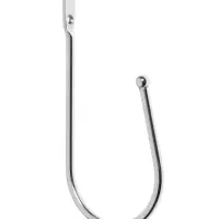 Крючок для штор ТУНДРА KS011, однорожковый, цвет хром, 2 шт