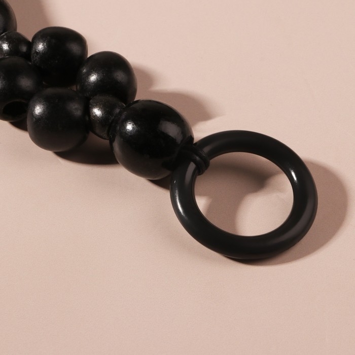 Ручки для сумки, 2 шт., вощёный шнур/дерево, 44&times;4 см, чёрные