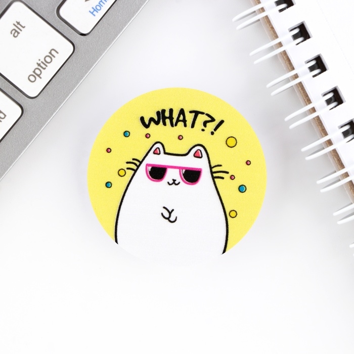 Попсокет для телефона &laquo;What?&raquo;, d= 4 см