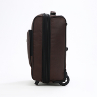 Чемодан малый 52 л (S), &laquo;Фабрика КАРТЕКС&raquo;, отдел на молнии, с расширением, наружный карман, 2 колеса, цвет коричневый