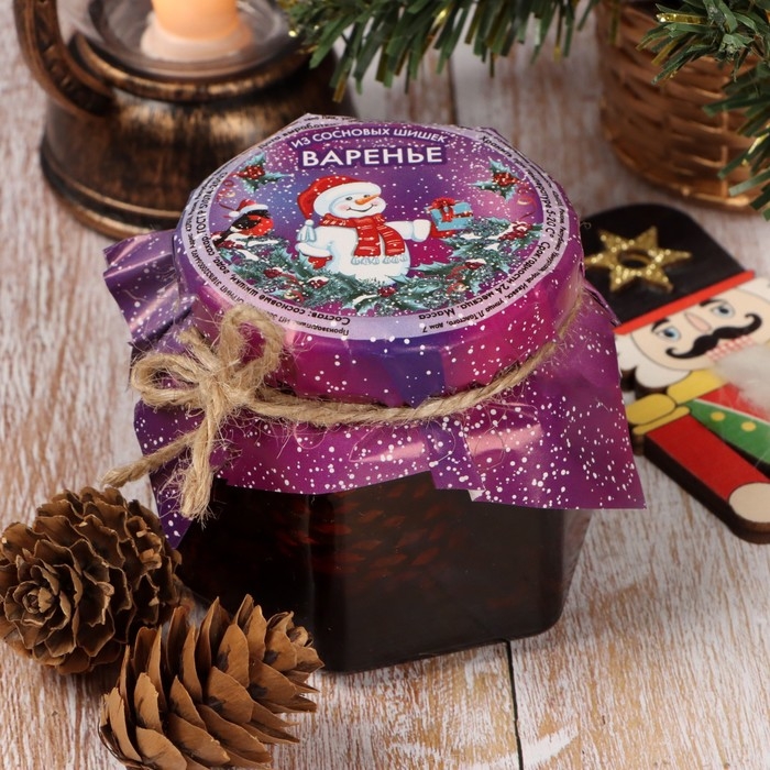 Новый год. Варенье "Снеговик" из сосновой шишки, 100 мл