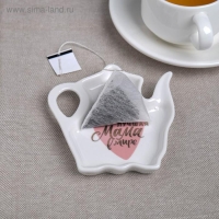 Подставка керамическая «Лучшая мама», 10 х 10 см, цвет белый Подставка керамическая «Лучшая мама», 10 х 10 см, цвет белый