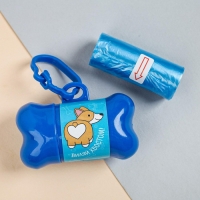 Контейнер с пакетами для уборки за собаками &laquo;Виляй хвостиком&raquo; (рулон 15 шт)