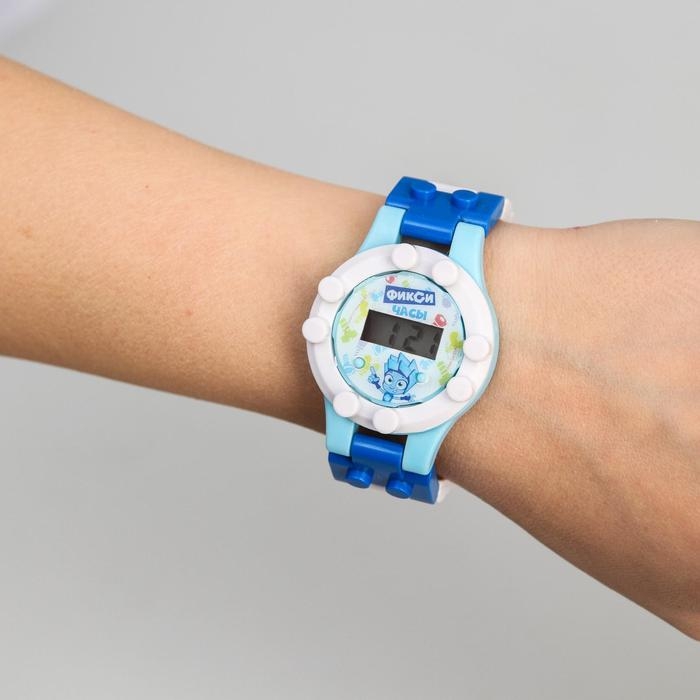 Часы наручные лего, ФИКСИКИ Часы наручные лего, ФИКСИКИ "Нолик", с ремешком-конструктором