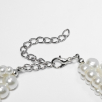 Бусы &laquo;Жемчуг&raquo; жгут, 3 нити, бусины №4, 6, 8, цвет молочный в серебре, 38 см