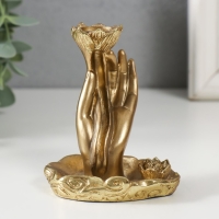 Подставка под благовония полистоун "Цветок в руке" 7х5,5х9 см Подставка под благовония полистоун "Цветок в руке" 7х5,5х9 см