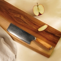 Нож кухонный SL Home &laquo;Оливия&raquo;, топорик, лезвие 17,78 см, дамасская сталь, цвет коричневый