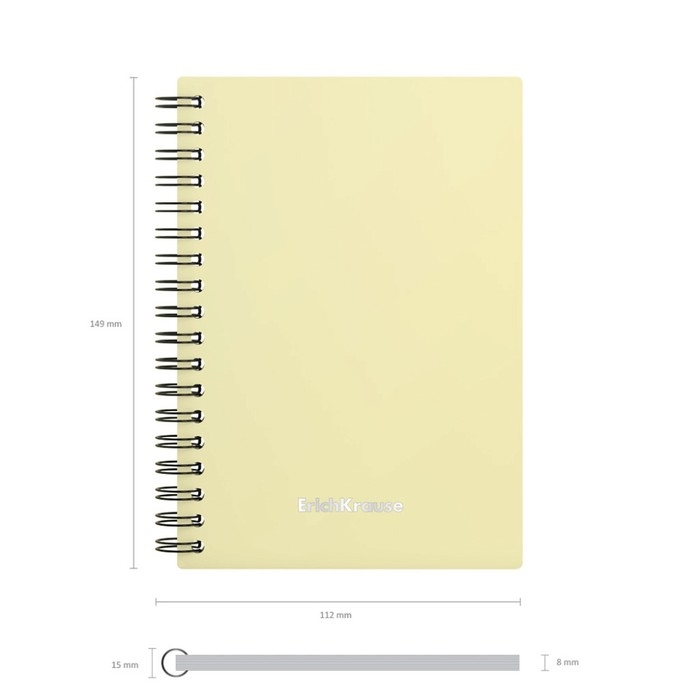 Тетрадь А6 на спирали, 80 листов в клетку, ErichKrause Pastel, пластиковая обложка, блок офсет 100% белизна, МИКС