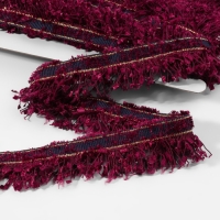 Тесьма декоративная «Твидовая», односторонняя, 35 мм, 5 ± 0,5 м, цвет бордовый Тесьма декоративная «Твидовая», односторонняя, 35 мм, 5 ± 0,5 м, цвет бордовый