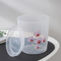 Горшок для орхидей с поддоном, 1.8 л, пластиковый, прозрачный, МИКС