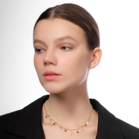 Чокер &laquo;Полумесяц&raquo; фазы луны, цветной в золоте, 35 см