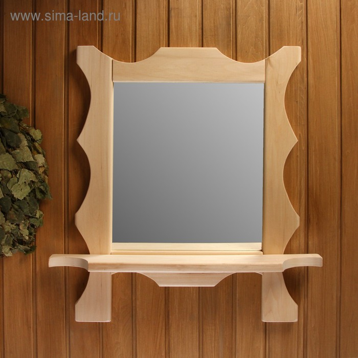 Зеркало резное с 1 полкой, 70&times;55&times;16 см