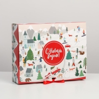 Коробка подарочная новогодняя складная &laquo;Новогодние истории&raquo;, 31 х 24.5 х 8 см, Новый год