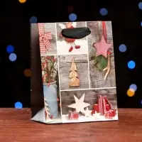 Пакет ламинированный &laquo;Рождественские игрушки&raquo; 11,5 х 14,5 х 6 см