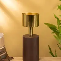 Подсвечник на 1 свечу "Кубок" шоколад с золотом 10х10х28,5 см