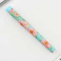 Ручка шариковая, синяя паста, 0.7 мм, с колпачком, пластик &laquo;Пионы&raquo;