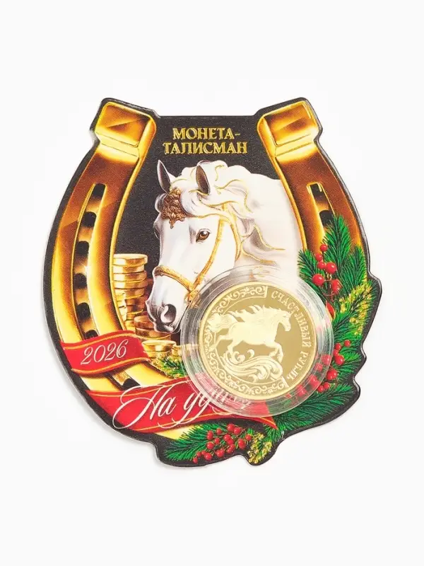 Монета новогодняя сувенирная &laquo;Талисман на удачу&raquo;, диам. 2,2 см