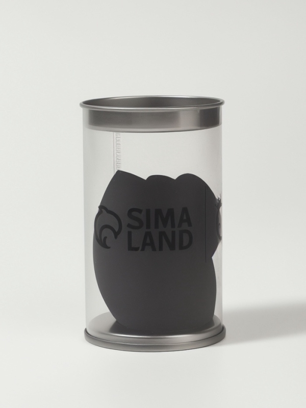 Набор спонжей д/макияжа 2шт: капля, сердце в пласт тубусе латекс черн  QF