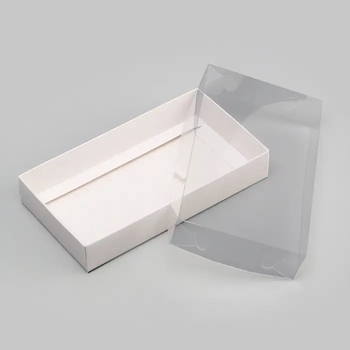 Кондитерская упаковка, белая с PVC крышкой, 18&times;10&times;3 см