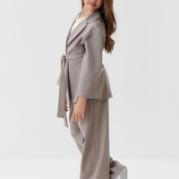 Комплект для девочки (жакет и брюки) MINAKU: PartyDress, цвет серый, рост 140 см