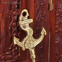 Ложка для обуви &laquo;Якорь с канатом&raquo;, 52&times;5.5&times;1 см, латунь