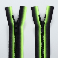 Молния &laquo;Трактор&raquo;, №5, разъёмная, замок автомат, 70 см, цвет зелёный/чёрный, цена за 1 штуку