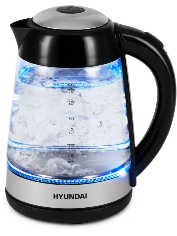 Чайник HYK-G3803 1.7л. 2200Вт черный серебристый