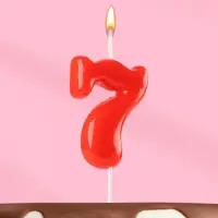 Свеча в торт &laquo;Красная&raquo;, цифра 7