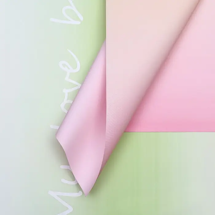 Пленка для цветов матовая, розовый - травянной, &laquo;Переход&raquo;, 58&times;58 см